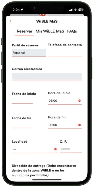 Reservas WiBLE MáS Reservas WiBLE MáS